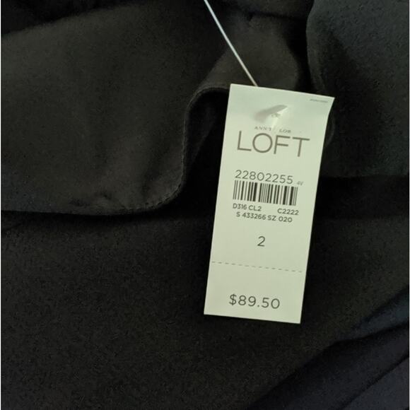 NEW Women's LOFT Black Pom Pom Shift Dress Size 2 XS - Picture 4 of 4